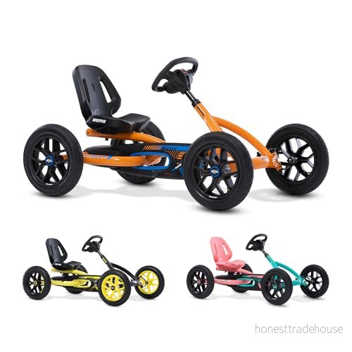 BERG Pedal Gokart Buddy B Orange Barnfordon, trampbil med Optimal Safety Heid, pneumatiska däck och frihjul, barnleksaker lämpliga för barn i åldrarna 3 8 år 8715839067705