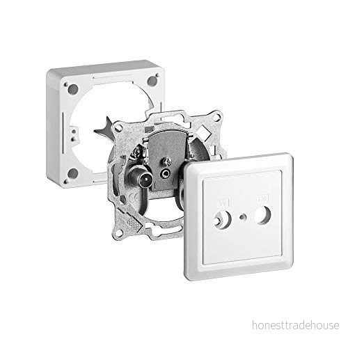Goobay 68851 SAT antennuttag set/2 håls antennkabel anslutning/stygn ytmonterad uttag för kabelTV/multimediaduttag utan DC passage/vit 4040849688515