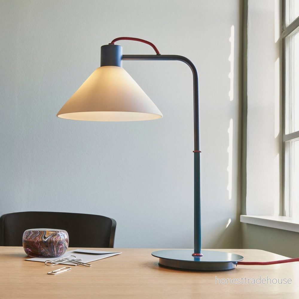 Hübsch bordslampa Spot, blå, vit, glas, järn, E27 5712772120071