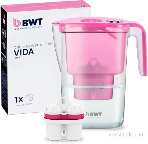 BWT Vida bordsvattenfilter inkl. 1 filterpatron för magnesiummineraliserat vatten I Manuell räknare 2,6 liter Pink 9022001922519
