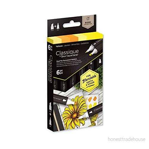 Crafter's Companion Spectrum Noir Klassisk blandning alkohol tuschpenna dubbel nålpenna set En storlek Yellows 709650897199