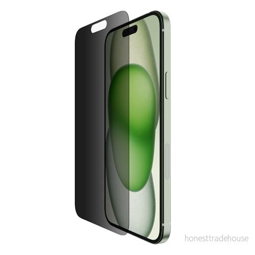 Belkin ScreenForce insynsskydd ytbehandlat skärmskydd av TemperedGlass för iPhone 15 Plus och 14 Pro Max tunt reptåligt inkluderar monteringsform applicering utan luftbubblor 745883871070