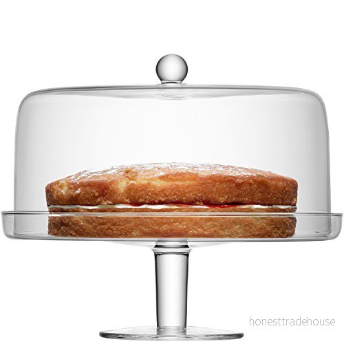 LSA Klara Cakestand & Cover Ø33 cm/Ø30 cm klar 1 enhet munblåst Handgjort glas KL03 5012548469152