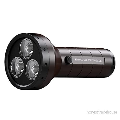 Ledlenser P18R Signature Premium ficklampa LED, sökljus, laddningsbart med litiumbatteri, 4500 lumen, fokuserbar, X-Lens Technology, ljusräckvidd 720 m, USB-magnetladdningskabel 4058205020817