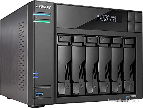 Asustor Lockerstor 6 Gen 2 AS6706T bay NAS nätverksminne hölje, Quad Core 2,0 GHz CPU, 4 M.2 PCIe 3.0 ssd plats, 2,5 GbE port, 8 GB RAM DDR4 4710474831449