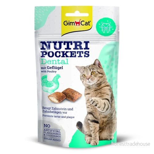 GimCat Nutri Pockets Dental Knaprigt kattgodis med krämig fyllning och funktionella ingredienser 1 påse (1 x 60 g) 4002064419244