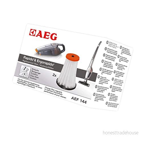 AEG AEF144 utbytesfilter för Rapido & Ergorapido CX7 1 (dubbelpackad, 2 innerfilter, optimal sugkraft och filtrering, regelbundet filterbyte, enkel rengöring byte, svart/vit) 7319599013418