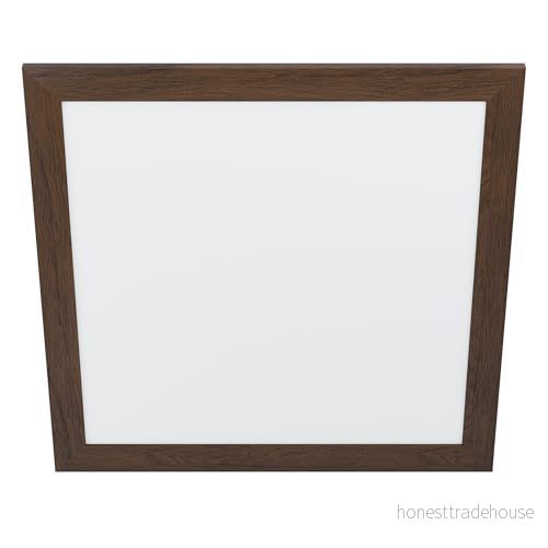 EGLO LED panel piglionasso med trä deco ram, taklampa i mörkbrun, kökslampa, kontorslampa, korridor lampa takneutral vit, L X B 64,5 cm 9002759994754