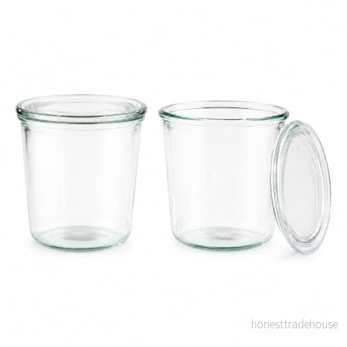 APS 2 Original WECK burkar 580 ml med lock, Ø 11 cm, H: konserveringsburk, dekorativ burk, dessertburk, förvaringsburk, diskmaskinssäker 4004133823471