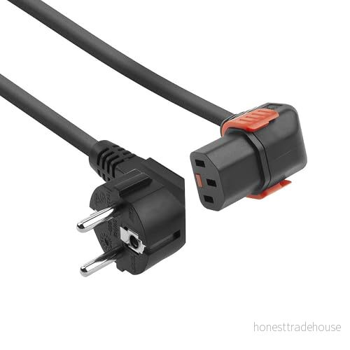 C13 IEC Lock+ strömkabel vinklad, kall enhetskabel 1 meter, uttag till CEE 7/7 kontakt AK5255 8716065397901