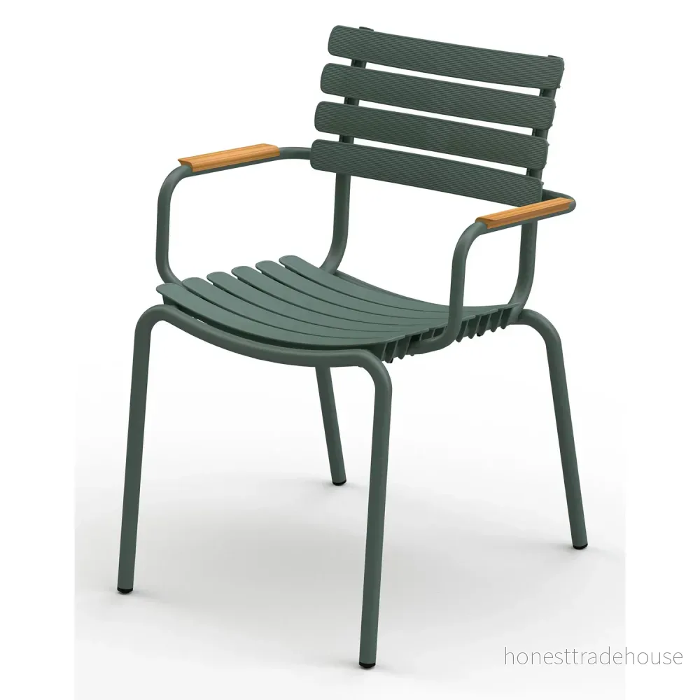 HOUE Reclips Dining Chair Trädgårdsstol Olive Green L58 x W61 H81 cm 5714098014607