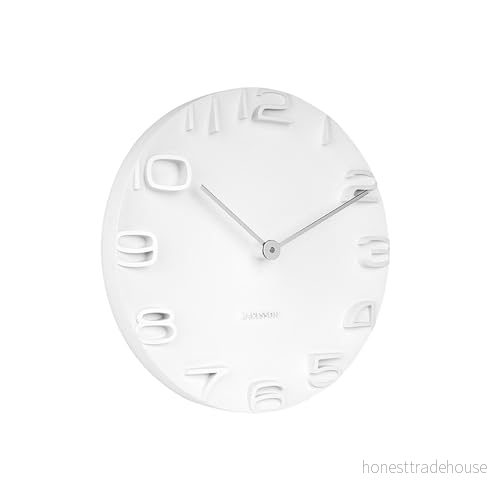 Karlsson KA5311WH Väggklocka On The Edge, vit med visare, krom, Ø 42 cm 8714302426193