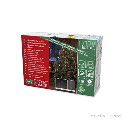 Konstsmide 6379 890 Julgransslinga silverfärgad kabel, amber LED 300 cm 7318306379892