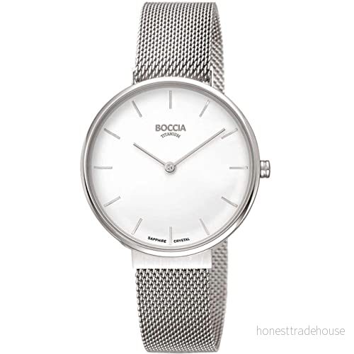 Boccia Dam analog kvartsklocka med titanarmband 3327 09, silver, Armband 4040066266312