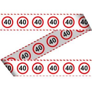 Folat 40 års trafikskylt barriärtejp 15 meter 8714572284400