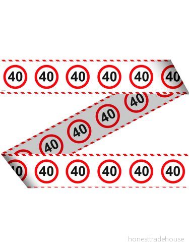 Folat 40 års trafikskylt barriärtejp 15 meter 8714572284400