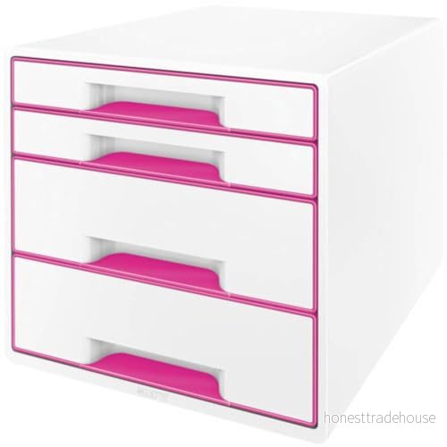 Leitz Bordskub WOW Cube 4 lådigt Rosa 4002432115341
