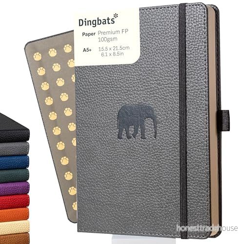 Dingbats* Wildlife A5 Grey Elephant Notebook Lined 5285003136597