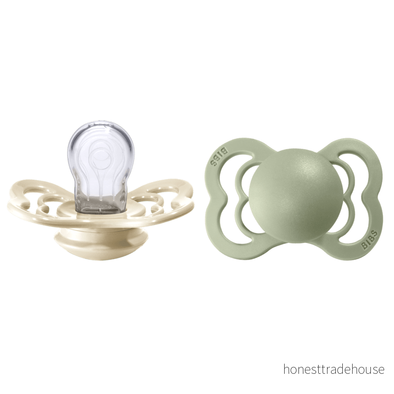 BIBS Napp Supreme Silikon - 2-pack - Storlek 1 0-6 månader - Ivory/Sage 5713795199396