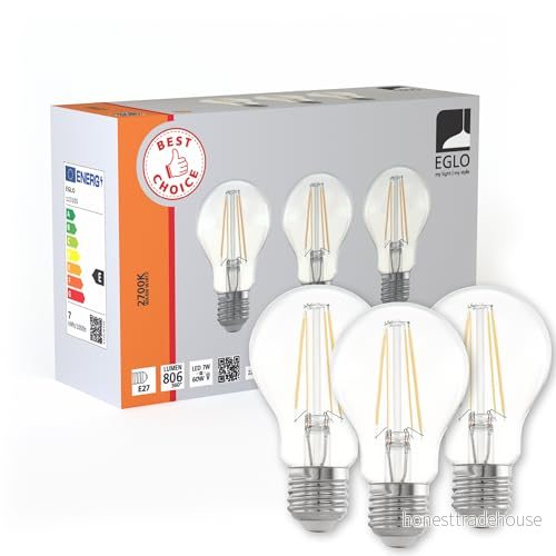 EGLO LED glödlampa A60 Standard 7W/827 806 lumen clear 3 pack E27 9008606275717 EGLO LED glödlampa A60 Standard 7W/827 806 lumen clear 3 pack E27 9008606275717