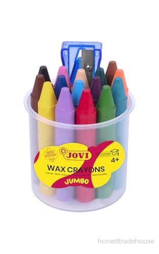 Jovi - Round Crayons, Box med 16 enheter, Assorted Colors, jämnt och slag, Resistent högpresterande, Glutenfri (980/16) 8412027002363
