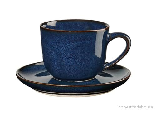 ASA Säsong: Espressokopp med tefat av stengods i färgen midnight blue 0,09 l, mått: 8,5 cm x 6,7 5,5 cm, 27110119 4024433008378