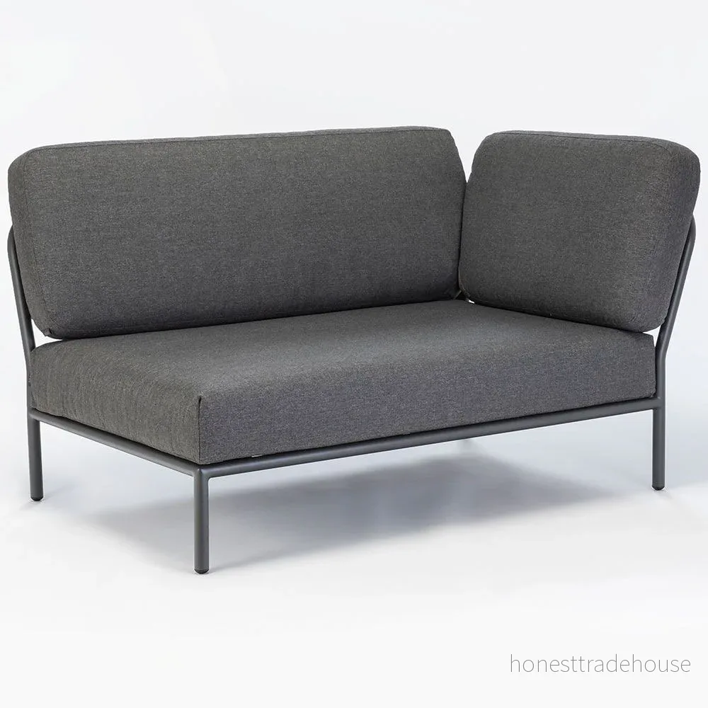 HOUE LEVEL / Right Corner Trädgårdsmöbler Dark Grey/Dark Grey L140 x W95 H82 SH38 cm 5714098006541