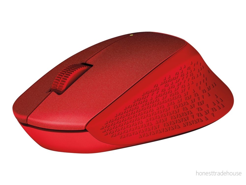 Logitech M330 Silent Plus Wireless Mouse, 2.4GHz med Nano USB mottagare, 1000 DPI Optisk sensor, 3 Knappar, 24 Månaders batteritid, PC / Mac Chromebook Röd 5099206066694