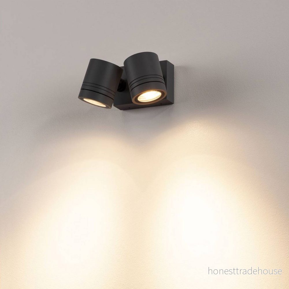 SLV Myra vägglampa för utomhusbruk, 2 ljus, antracit 4024163157469