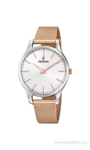 Festina Analog kvartsur för kvinnor med Armband i rostfritt stål F20506/1, roséguld/silver, M, 8430622761164