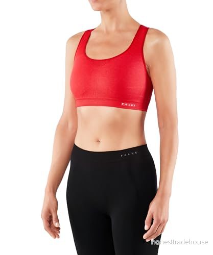 FALKE Sport BH för kvinnor Madison Low Support Bustier, sömlös topp, bred hållare, funktionsfiber, 1 pack Rot (Mars Red 8131) XS 4043876879437