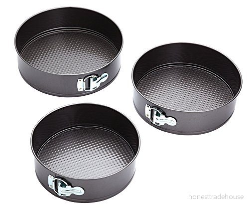 KitchenCraft Non stick springform kakplåt stål, svart, 22 x 24 26 cm, 3 enheter 5028250442529