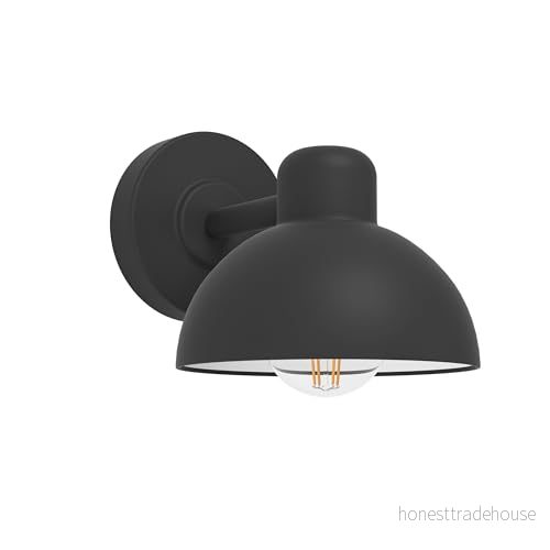 Eglo utomhusvägglampa entrimo, 1 glödlampa utomhu, vägglampa av galvaniserat stål, färg: svart, fattning: E27, IP44 9002759962074