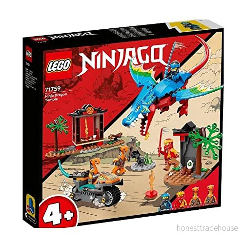 LEGO 71759 NINJAGO Ninjornas draktempel Byggsats med Leksaksdrake och Leksaksmotorcykel, Innehåller 4 Minifigurer inkl. Kai Nya, Passar Barn från år 5702017151991