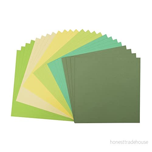 Vaessen Creative Florence Cardstock texturerad färgade korttillbehör 30 x cm grön 24 ark färgat papper för scrapbooking, korttillverkning och annat pappershantverk 216 gsm 8716052163298