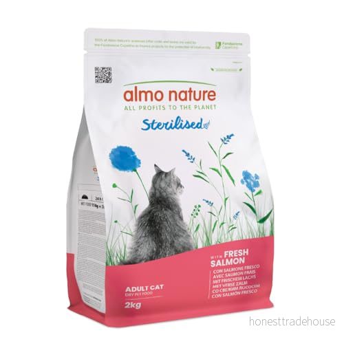 Almo natur steriliserad torr lax och ris för katter, 2 kg 8001154125962