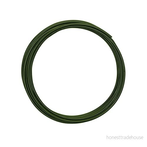 Vaessen Creative Aluminiumtråd, Mörkgrön, 3 mm x m, Pysseltråd, Dekorativ Tråd, Blomtråd, Smycken, Böjlig Smyckestråd, Flaskgrön, 300 cm 8716052158775