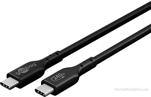 Goobay USB C 2.0 laddnings och datakabel 240W PD 1m Svart 4040849617171