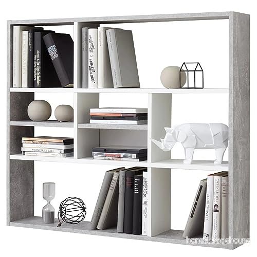 FMD Möbel möbelvägghylla, trä, betong/vit, ca 90 x 78 16 cm 4029494113993