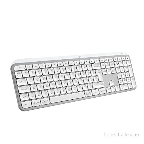 Logitech MX Keys S kabeltapptangentbord, Låg profil, Exakt tyst typning, Programmerbara nycklar, Bakgrundsbelysning, Bluetooth, Uppladdningsbar, för Windows PC/Linux/Chrome/Mac - Hellgrau, Deutsches Qwertz-layout, 43,02 x 13,16 2,05 cm 5099206112186