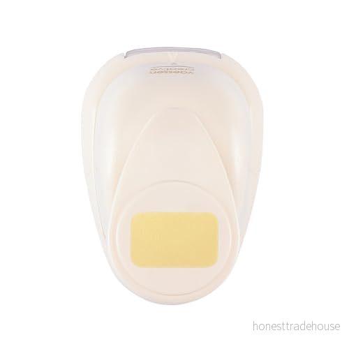 Vaessen Creative Motivstansare rektangel, 2,5 cm, medium stansare, motivhålslagare, 1 styck, upp till 160 g/m², för pyssel med papper och scrapbooking, vit/rosa, 1,5 x 2,3 cm 8716052232949