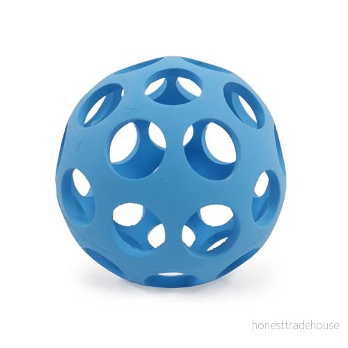 Rosewood cyber gummi rutnät fotboll för hundar robust, interaktiv hundleksak tuggning, apportering och lek giftfritt lämplig vuxna valpar olika 5025659200859