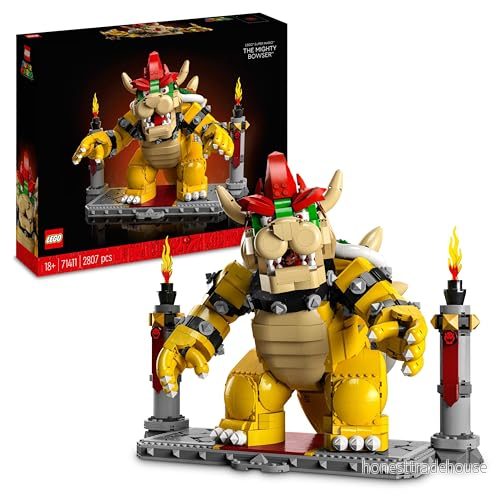 LEGO Super Mario Den mäktiga Bowser Byggset med Minifigur och Stridsplattform från TV spelet, Byggsats för Vuxna, Samlarobjekt, 18 år 71411 5702017155319