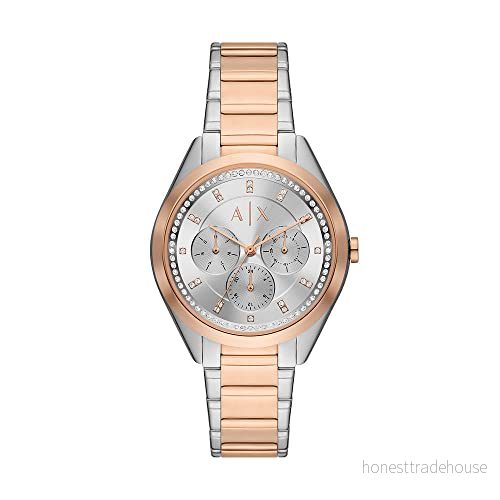 Armani Exchange Watch For Women, Quartz Multifunctional movement and 36mm Case Size with Stainless steel or Leather strap 4064092111682