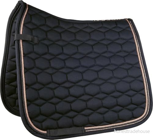 HKM Rosegold Glamour Style Schabrak, Svart/Rosaguld, Ponny Dressyr 4057052540028