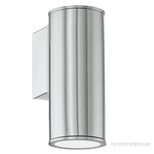 Eglo LED Utomhusvägglampa Riga - 1-Flammig - Rostfritt Stål - Silver - IP44 9002759941062