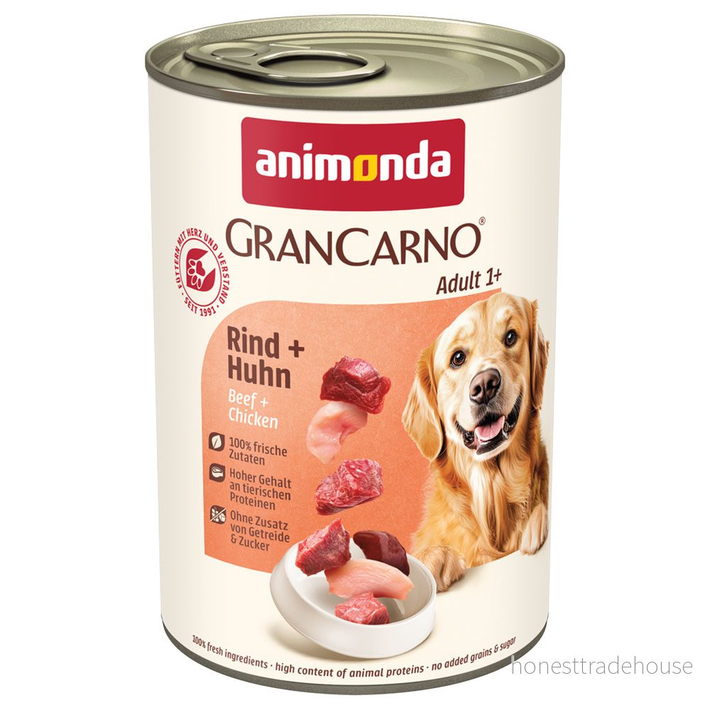 animonda GranCarno Adult Hundfoder, våtfoder för vuxna hundar, 6 x 400 g 4017721827324