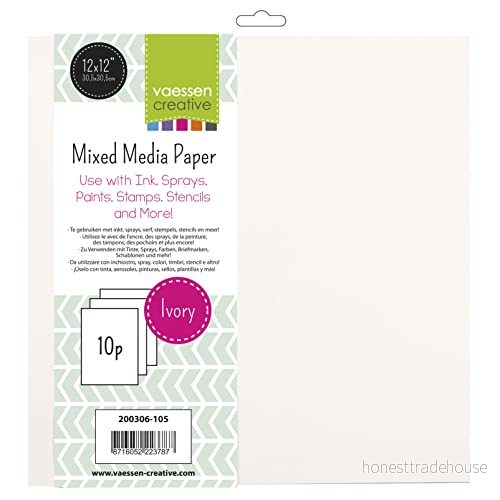 Vaessen Creative Mixed Media Elfenben A4 papper 12" x / 30,5 cm 8716052223787