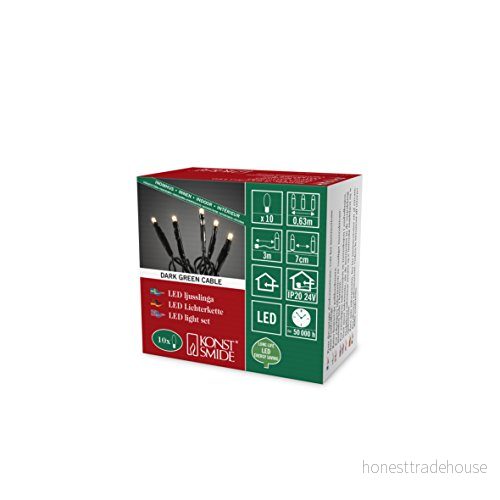 Konstsmide 6350 120 Ljusslinga varmvita, mörkgrön kabel 0.63 m 7318306350129