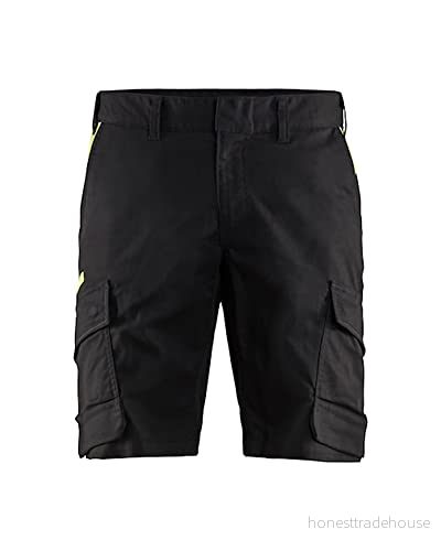 INDUSTRISHORTS 1446 1832 STRETCH SVART/VARSELGUL C64 Beijerbygg Byggmaterial 7330509758519
